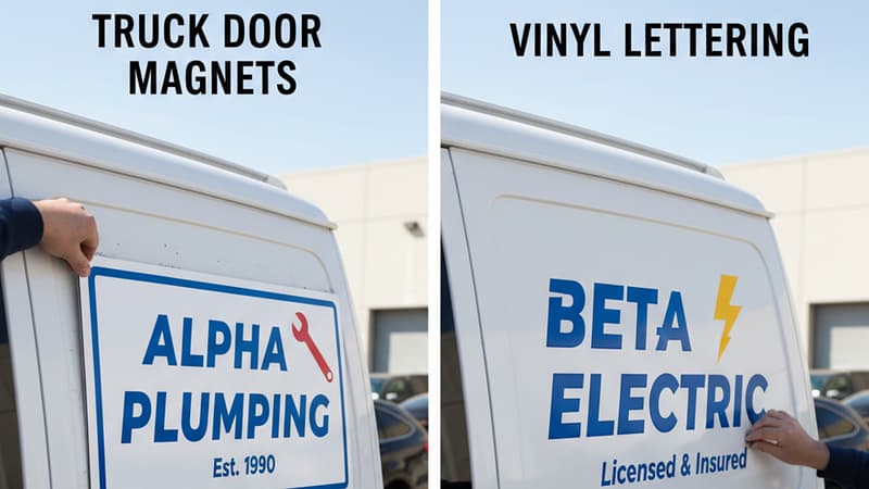 Truck Door Magnets vs Vinyl Lettering: Which Boosts Your Brand More?